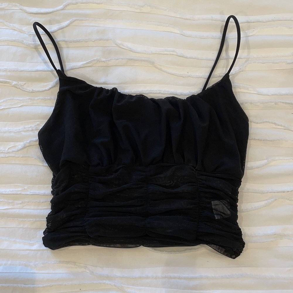 Black mesh tank top